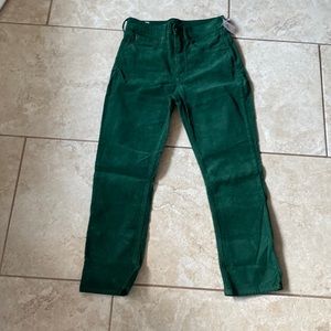 GAP High Rise Cigarette Green Corduroy Pants - 6P